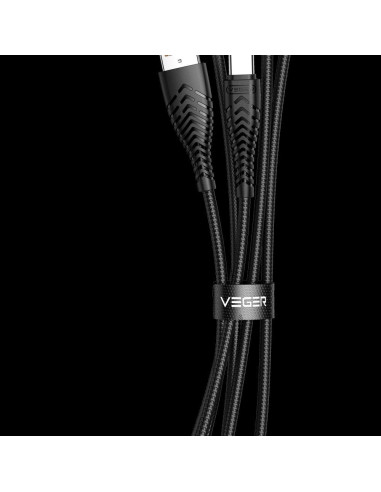 VEGER Câble USB A vers Type C 2,4A V104 1,2 m noir