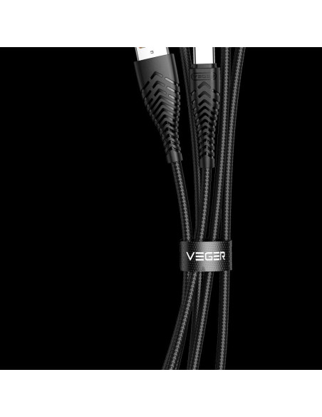 VEGER Câble USB A vers Type C 2,4A V104 1,2 m noir