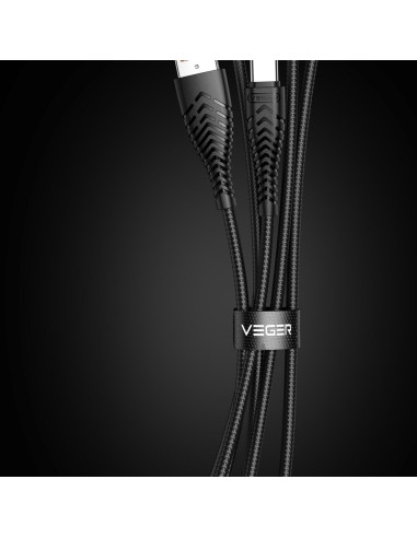 VEGER Câble USB A vers Type C 2,4A V104 1,2 m noir