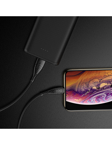 VEGER Câble USB A vers Lightning 2,4A V105 1,2 m noir