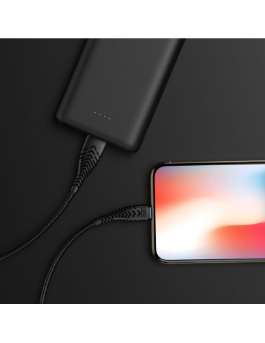 VEGER Câble USB A vers Lightning 2,4A V105 1,2 m noir
