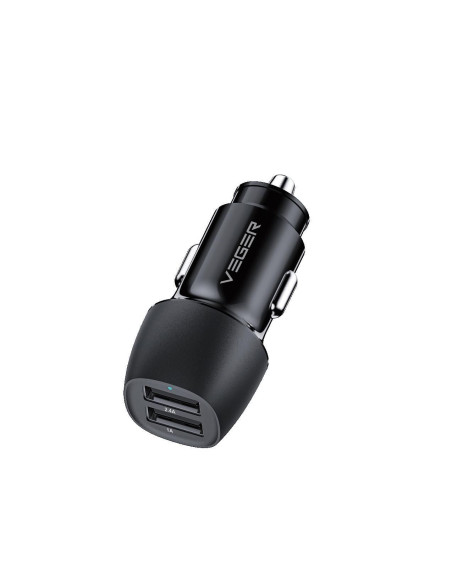 VEGER chargeur de voiture 2xUSB 17W 3.4A CC316-2A noir