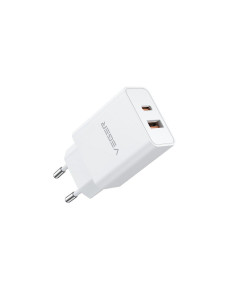 VEGER USB A QC3.0 + Type C PD 30W Chargeur secteur VLS302U blanc