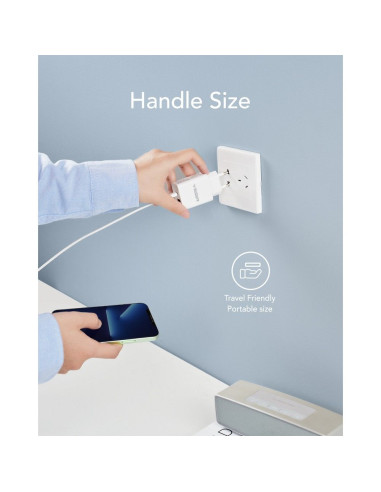 VEGER USB A QC3.0 + Type C PD 30W Chargeur secteur VLS302U blanc