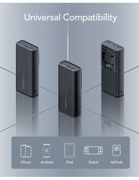 VEGER powerbank 10 000 mAh PD QC3.0 20W ACE100 (W1146) noir