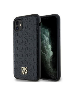 Coque DKNY pour IPHONE 11 compatible avec MagSafe DKHMN61PSHRPSK (DKNY HC MagSafe Pu Repeat Pattern W/Stack Logo) noir