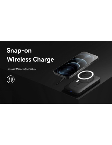 Banque d'énergie VEGER 10 000 mAh avec charge inductive compatible avec MagSafe PD QC3.0 2A 20W MagOn (VP1151 / W1151) blanc