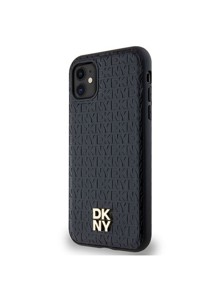 Coque DKNY pour IPHONE 11 compatible avec MagSafe DKHMN61PSHRPSK (DKNY HC MagSafe Pu Repeat Pattern W/Stack Logo) noir