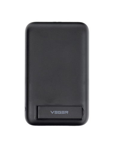 Banque d'énergie VEGER 5 000 mAh avec charge inductive compatible avec MagSafe PD QC3.0 2A 20W MagOn Kick (V0553P / W0553P) noir