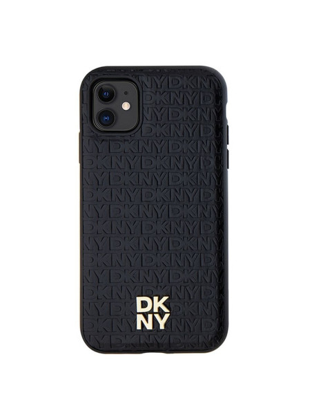 Coque DKNY pour IPHONE 11 compatible avec MagSafe DKHMN61PSHRPSK (DKNY HC MagSafe Pu Repeat Pattern W/Stack Logo) noir