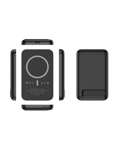 Banque d'énergie VEGER 5 000 mAh avec charge inductive compatible avec MagSafe PD QC3.0 2A 20W MagOn Kick (V0553P / W0553P) noir