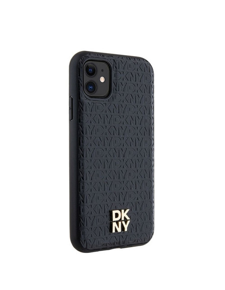 Coque DKNY pour IPHONE 11 compatible avec MagSafe DKHMN61PSHRPSK (DKNY HC MagSafe Pu Repeat Pattern W/Stack Logo) noir