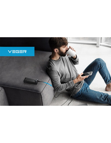 VEGER powerbank 20 000 mAh PD QC3.0 2A 20W L20S (VP2039PD / W2039PD) noir