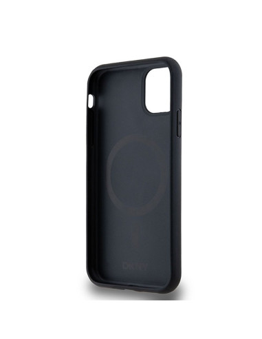 Coque DKNY pour IPHONE 11 compatible avec MagSafe DKHMN61PSHRPSK (DKNY HC MagSafe Pu Repeat Pattern W/Stack Logo) noir