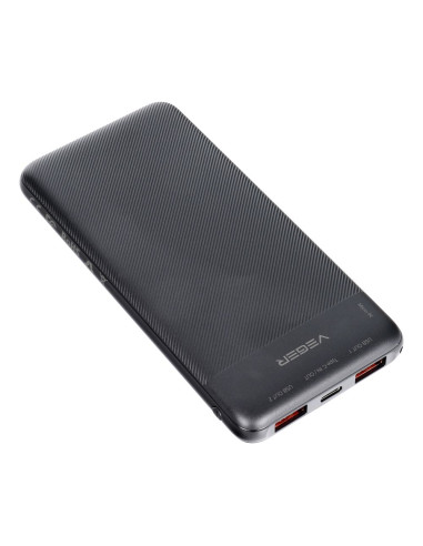 Banque d'énergie VEGER 10 000 mAh PD QC3.0 2A 20W A11S (W1133S) noir.