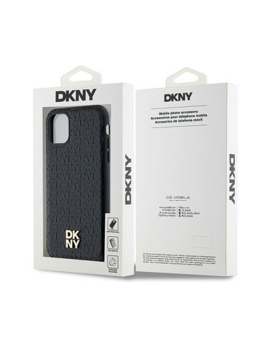 Coque DKNY pour IPHONE 11 compatible avec MagSafe DKHMN61PSHRPSK (DKNY HC MagSafe Pu Repeat Pattern W/Stack Logo) noir