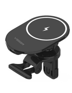 VEGER support voiture avec charge par induction compatible avec MagSafe 15W Y38 noir 2