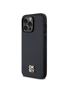 Coque pour IPHONE 13 Pro compatible avec MagSafe DKHMP13LPSHRPSK (DKNY HC MagSafe Pu Repeat Pattern W/Stack Logo) noir 2