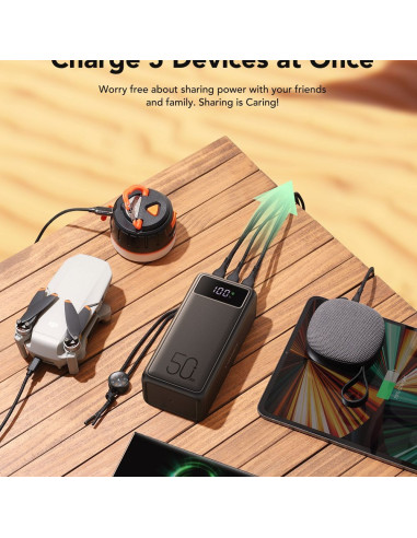 VEGER powerbank 56 000 mAh PD QC3.0 5A 130W Tank Boost (W5001C) noir