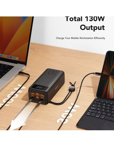 VEGER powerbank 56 000 mAh PD QC3.0 5A 130W Tank Boost (W5001C) noir