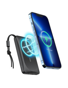 Banque d'énergie VEGER 10 000 mAh avec charge inductive compatible avec MagSafe PD QC3.0 2A 20W MagOn (VP1151 / W1151) noir