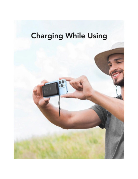 Banque d'énergie VEGER 10 000 mAh avec charge inductive compatible avec MagSafe PD QC3.0 2A 20W MagOn (VP1151 / W1151) noir