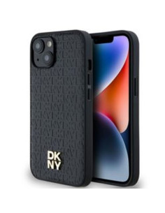Coque DKNY pour IPHONE 14 compatible avec MagSafe DKHMP14SPSHRPSK (DKNY HC MagSafe Pu Repeat Pattern W/Stack Logo) noir