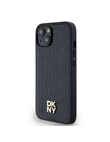 Coque DKNY pour IPHONE 14 compatible avec MagSafe DKHMP14SPSHRPSK (DKNY HC MagSafe Pu Repeat Pattern W/Stack Logo) noir