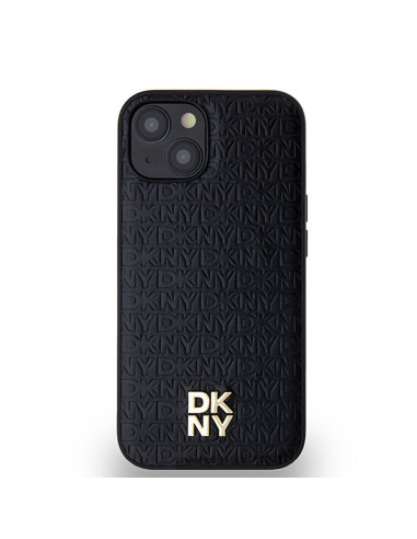 Coque DKNY pour IPHONE 14 compatible avec MagSafe DKHMP14SPSHRPSK (DKNY HC MagSafe Pu Repeat Pattern W/Stack Logo) noir