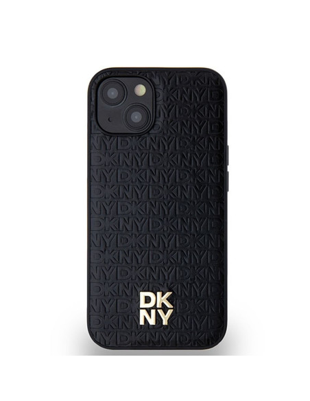 Coque DKNY pour IPHONE 14 compatible avec MagSafe DKHMP14SPSHRPSK (DKNY HC MagSafe Pu Repeat Pattern W/Stack Logo) noir