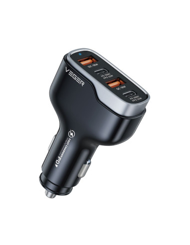 VEGER chargeur de voiture 2 x USB A + 2 x Type C PD QC 3A 66W CC53-2A2C noir