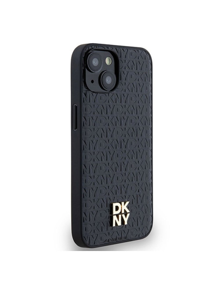 Coque DKNY pour IPHONE 14 compatible avec MagSafe DKHMP14SPSHRPSK (DKNY HC MagSafe Pu Repeat Pattern W/Stack Logo) noir