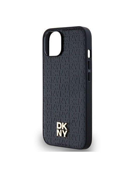 Coque DKNY pour IPHONE 14 compatible avec MagSafe DKHMP14SPSHRPSK (DKNY HC MagSafe Pu Repeat Pattern W/Stack Logo) noir
