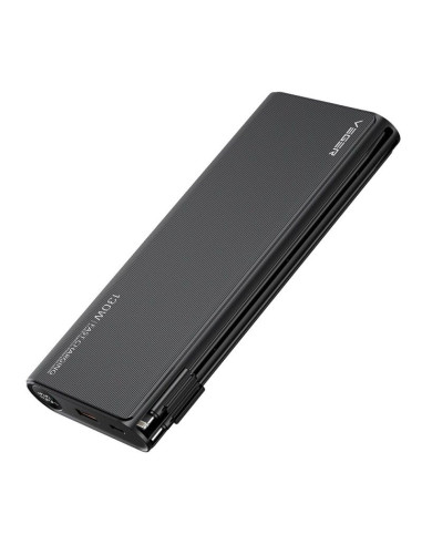 VEGER powerbank 25 000 mAh avec câbles Type C / Lightning PD 130W intégrés TCE130 (W2503) noir