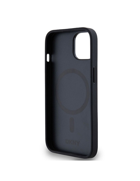 Coque DKNY pour IPHONE 14 compatible avec MagSafe DKHMP14SPSHRPSK (DKNY HC MagSafe Pu Repeat Pattern W/Stack Logo) noir