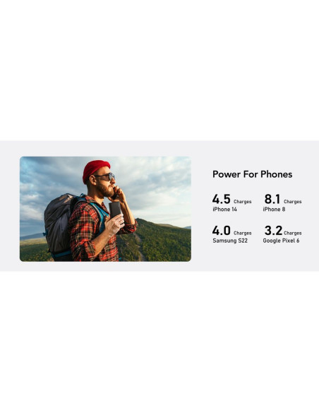 VEGER powerbank 25 000 mAh avec câbles Type C / Lightning PD 130W intégrés TCE130 (W2503) noir