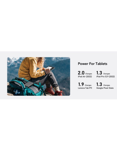 VEGER powerbank 25 000 mAh avec câbles Type C / Lightning PD 130W intégrés TCE130 (W2503) noir