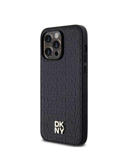 Coque pour IPHONE 14 Pro compatible avec MagSafe DKHMP14LPSHRPSK (DKNY HC MagSafe Pu Repeat Pattern W/Stack Logo) noir