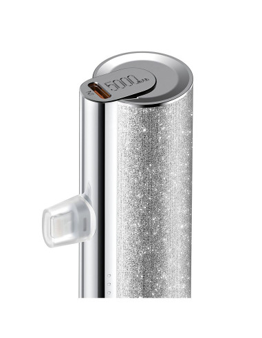 Banque d'énergie VEGER 5 000 mAh avec Lightning PD QC3.0 2.4A 12W PlugOn (W0573P) argenté