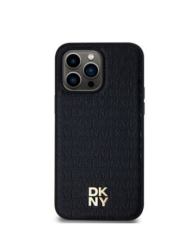 Coque pour IPHONE 14 Pro Max compatible avec MagSafe DKHMP14XPSHRPSK (DKNY HC MagSafe Pu Repeat Pattern W/Stack Logo) noir