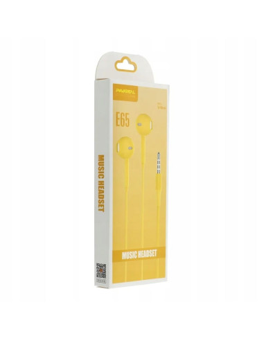 Kit HF / ecouteurs avec micro Jack 3,5mm PA-E65 jaune