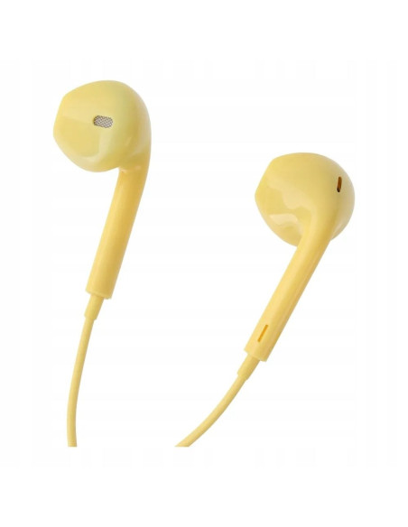 Kit HF / ecouteurs avec micro Jack 3,5mm PA-E65 jaune
