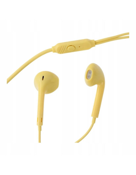 Kit HF / ecouteurs avec micro Jack 3,5mm PA-E65 jaune