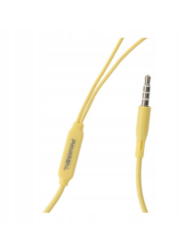 Kit HF / ecouteurs avec micro Jack 3,5mm PA-E65 jaune
