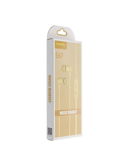 Kit HF / ecouteurs avec micro Jack 3,5mm PA-E67 jaune