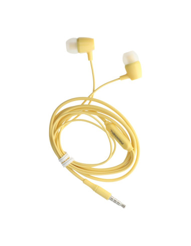 Kit HF / ecouteurs avec micro Jack 3,5mm PA-E67 jaune