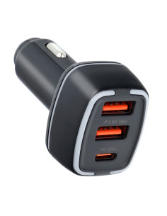 PAVAREAL chargeur de voiture Type C PD 20W + 2x USB 4.8A PA-CC65 noir