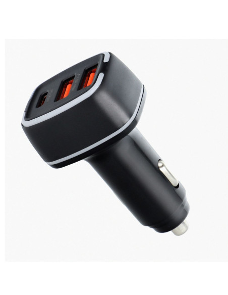 PAVAREAL chargeur de voiture Type C PD 20W + 2x USB 4.8A PA-CC65 noir