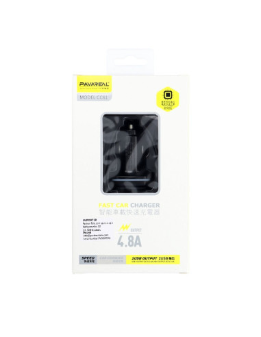 PAVAREAL chargeur de voiture 2x USB 4.8A PA-CC61 noir