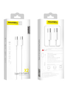 Câble PAVAREAL Type C vers Type C PD 65W PA-X2 1 m. blanc 2